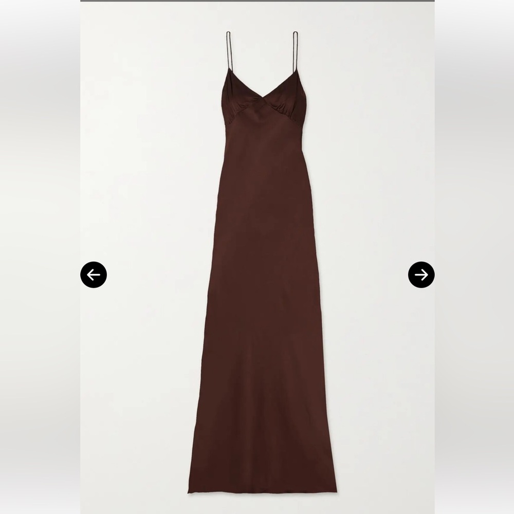 Faithfull The Brand Brown Satin Bias Maxi Dress